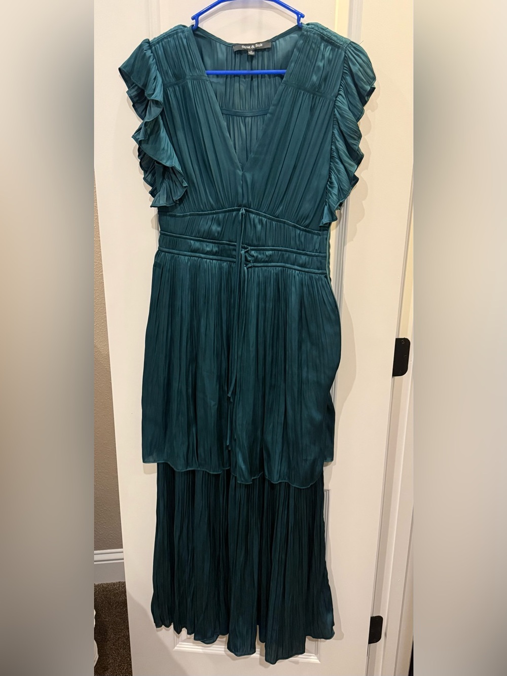 Summer & Rose Teal Pleated Maxi Dress